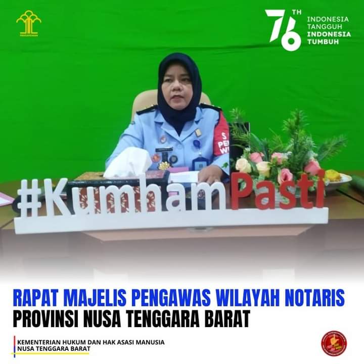 Kepala Divisi Hukum dan HAM, Pimpin Rapat Majelis Pengawas Wilayah Notaris Se-Provinsi NTB