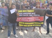 Ratusan Warga Bunut Baok Lombok Tengah gelar demonstrasi Tolak keberadaan Tower BTS