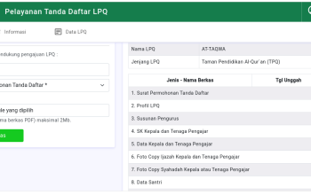 Tata Cara Pendaftaran Lembaga Pendidikan Al-Qur’an atau TPQ Melalui SIPDAR-PQ