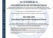 UIN Mataram Memperoleh Sertifikat ISO