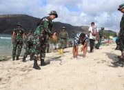 Semarak HUT TNI ke-79: Kodim Loteng Galang Aksi Bersihkan Pantai Demi Wisata Bersih dan Asri