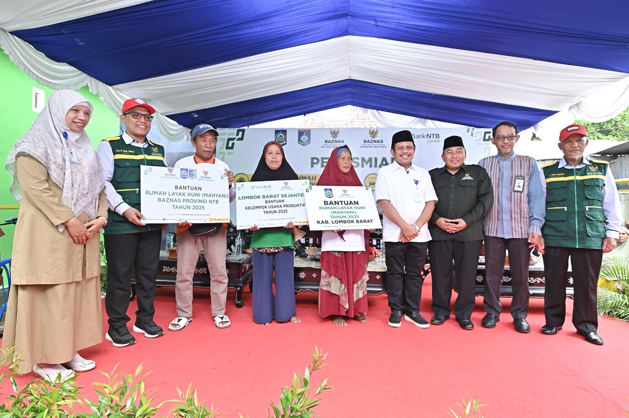 10 Rumah Layak Huni dan 9 Gerobak Produktif Resmi Disalurkan Bank NTB Syariah dan BAZNAS