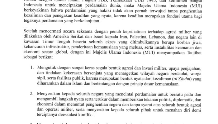 MUI Desak RI Keluar dari Board of Peace, Soroti Serangan AS–Israel ke Iran