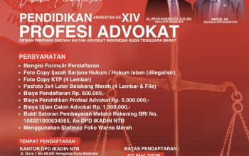 IKADIN NTB Buka Pendaftaran Pendidikan Profesi Advokat Angkatan XIV