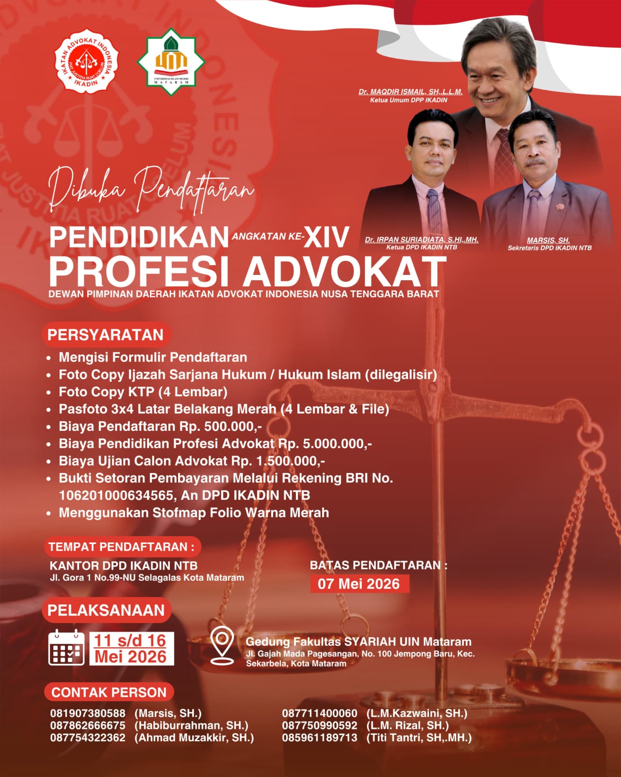 IKADIN NTB Buka Pendaftaran Pendidikan Profesi Advokat Angkatan XIV