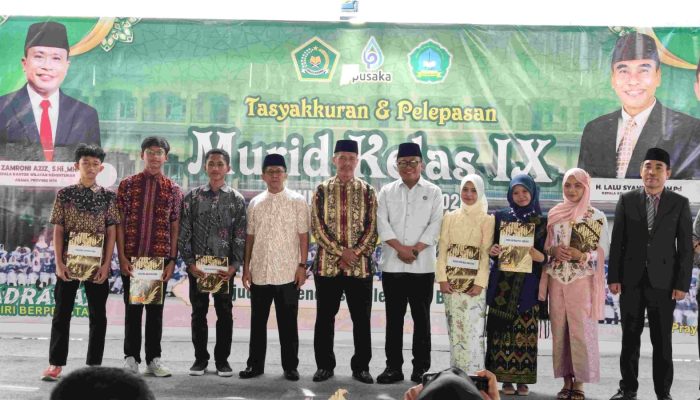 MTsN 1 Lombok Tengah Lepas 411 Siswa Kelas IX, Kanwil Kemenag NTB Apresiasi Prestasi Madrasah
