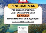 Kebakaran hutan mengarah ke Pelawangan Senaru Gunung Rinjani