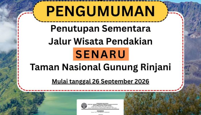 Kebakaran Mengarah ke Pelawangan Senaru, Jalur Pendakian Ditutup Mulai 26 September 2026