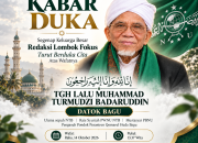 Pemakaman TGH Lalu Muhammad Turmudzi Badaruddin atau Datok Bagu dijadwalkan Jumat, 16 Oktober 2026, pukul 16.00 Wita di kompleks Asrama Putri Qomarul Huda, Bagu.
