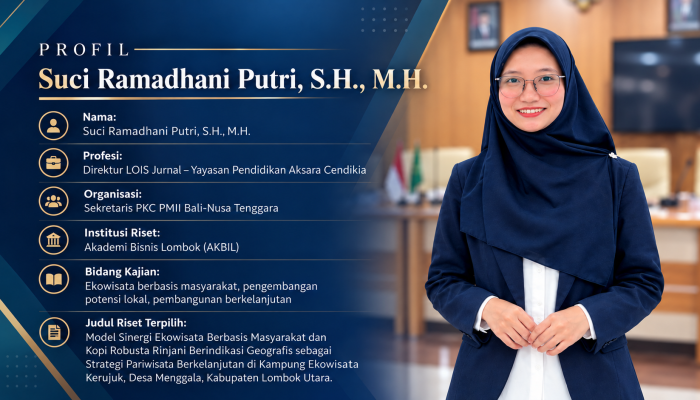 Profil Suci Ramadhani Putri, Peneliti Ekowisata yang Terpilih dalam Sayembara Riset NTB 2026